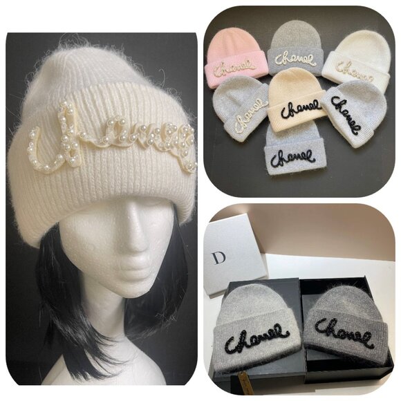 NWT Rabbit Hair Double Folded Edges knit beanie/hat main image 7